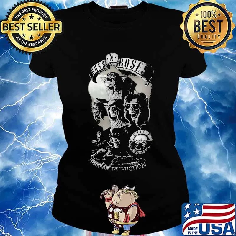 Guns n roses band appetite for destruction skeleton s Ladies tee
