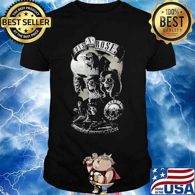 Guns n roses band appetite for destruction skeleton shirt
