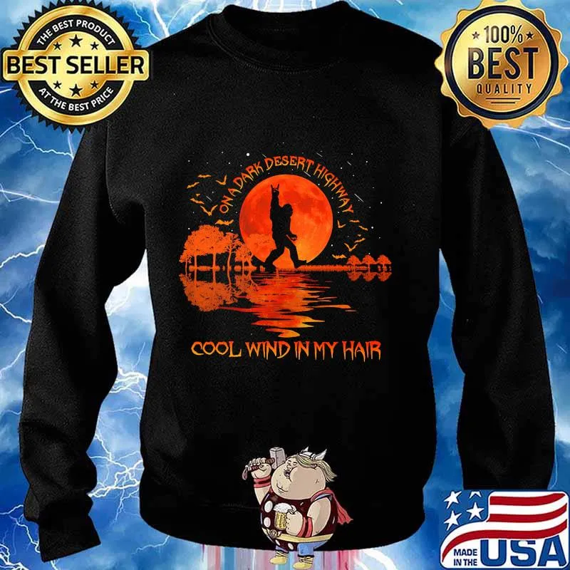 Halloween bigfoot on a dark desert highway cool wind in my hair moon s Sweater