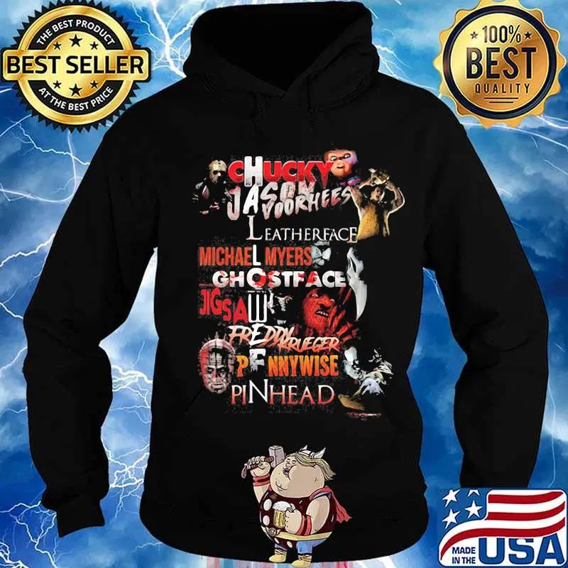 Halloween chucky jason voorhees leatherface michael myers ghostface jigsaw freddy krueger pennywise pinhead s Hoodie