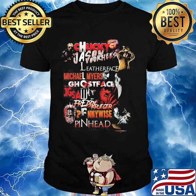 Halloween chucky jason voorhees leatherface michael myers ghostface jigsaw freddy krueger pennywise pinhead shirt