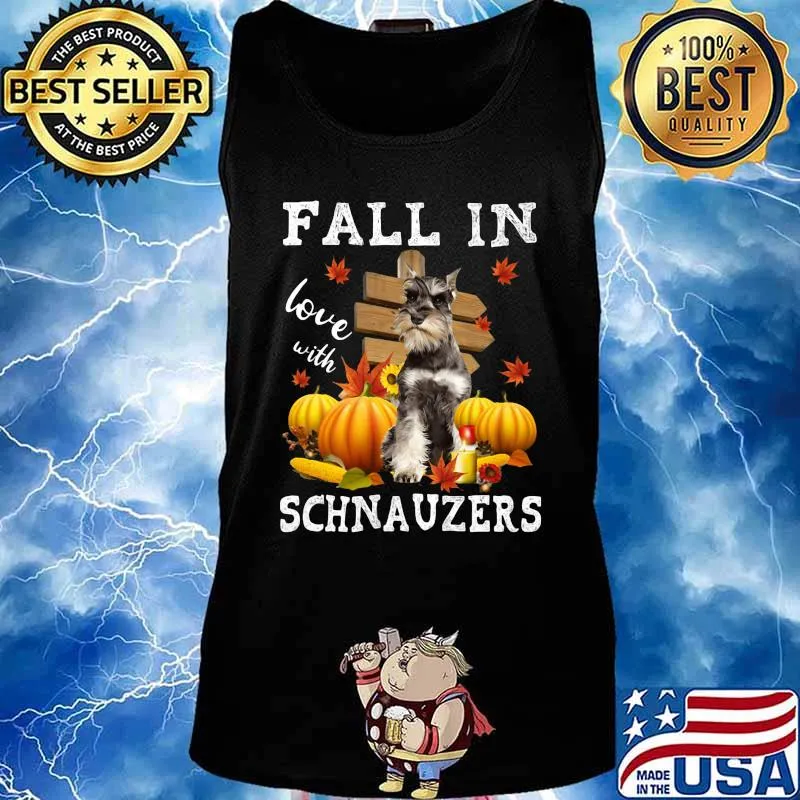 Halloween fall in love with schnauzers pumpkins s Tank top