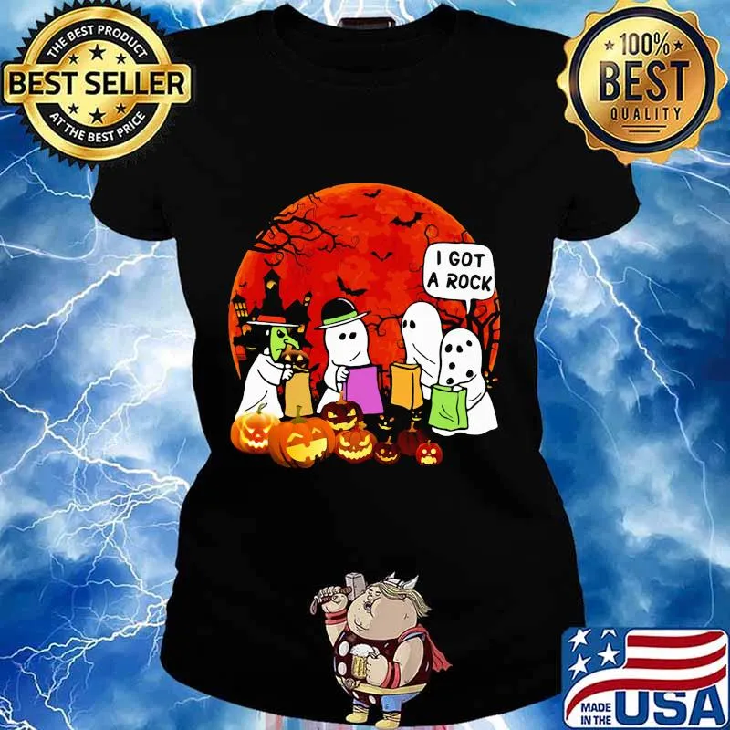 Halloween ghost i got a rock pumpkin moon s Ladies tee