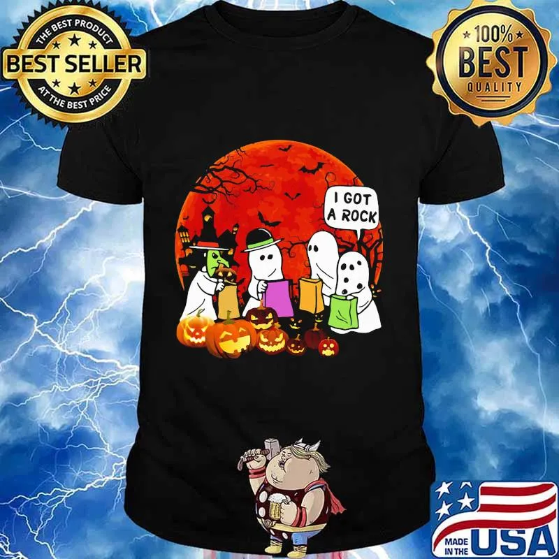 Halloween ghost i got a rock pumpkin moon shirt