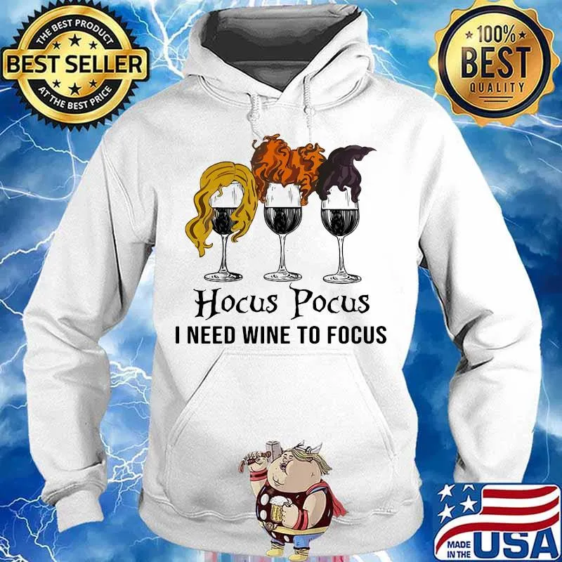 Halloween hocus pocus i need wine to focus s Hoodie