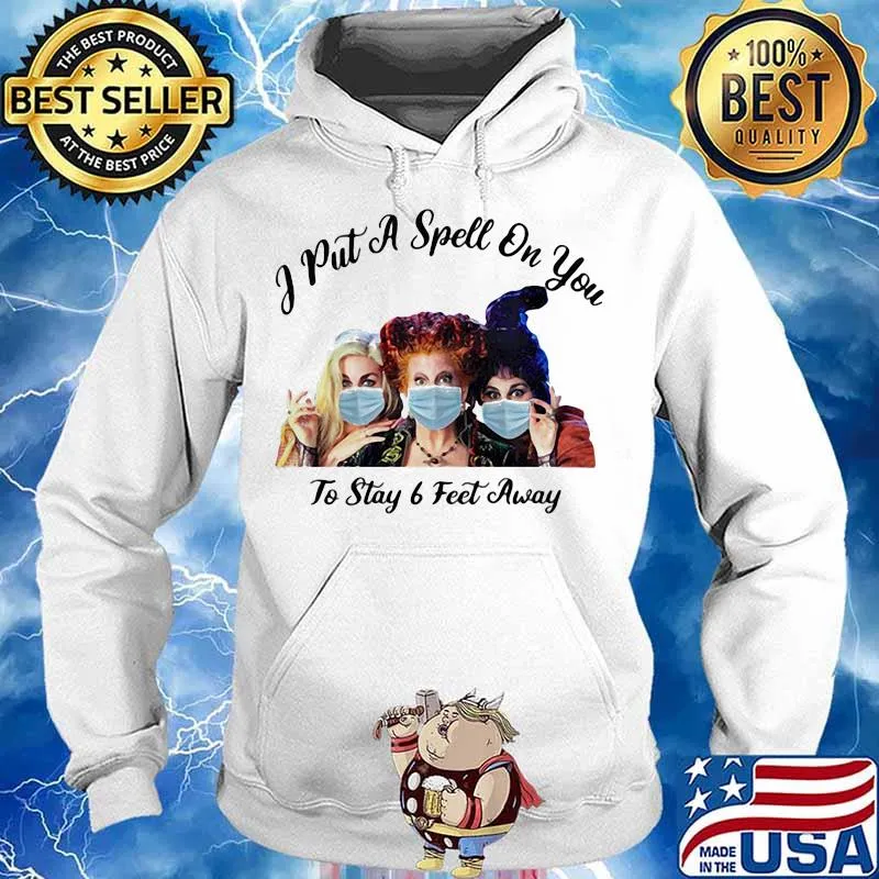Halloween hocus pocus mask i put a spell on you to stay 6 feet away s Hoodie