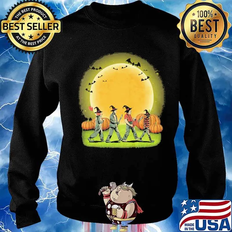 Halloween horror characters abbey road pumpkin moon s Sweater