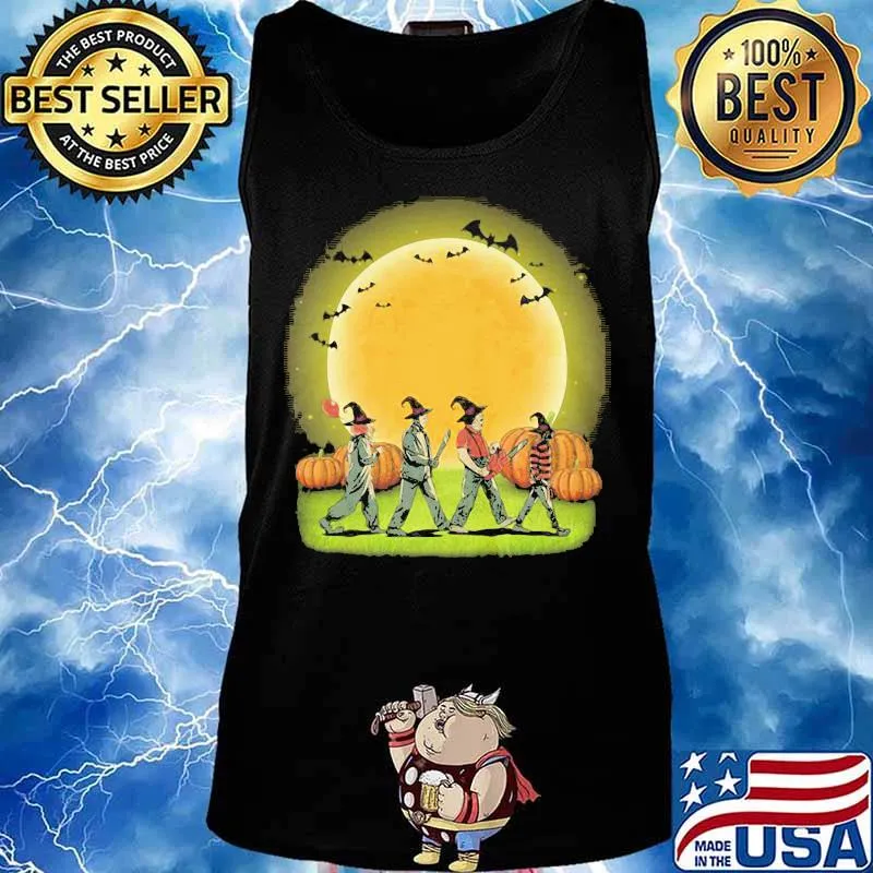 Halloween horror characters abbey road pumpkin moon s Tank top