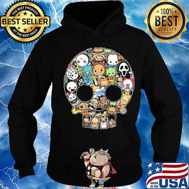 Halloween horror characters chibi skull s Hoodie