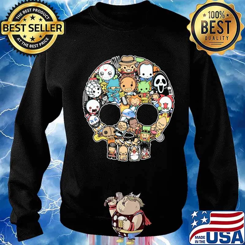 Halloween horror characters chibi skull s Sweater