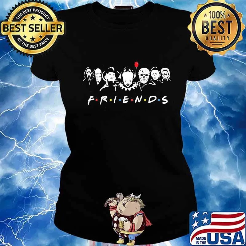 Halloween horror characters friends s Ladies tee