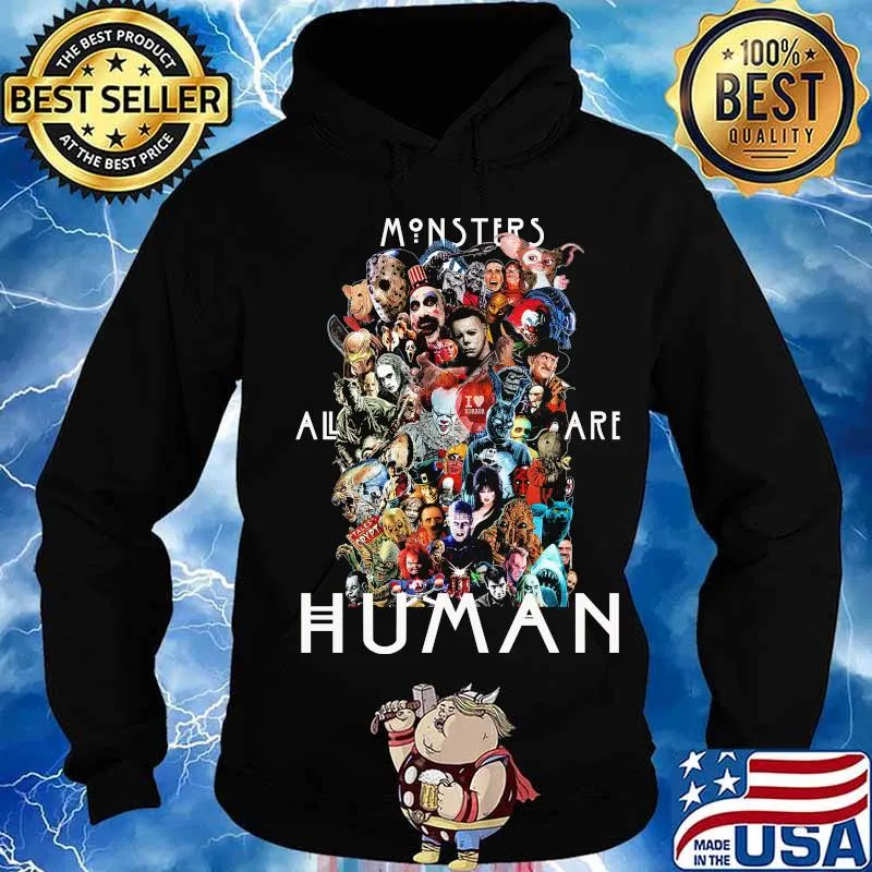 Halloween horror characters monsters all are human s Hoodie