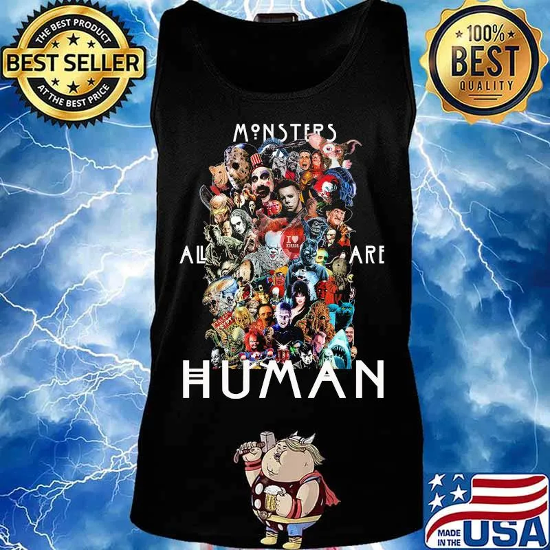 Halloween horror characters monsters all are human s Tank top