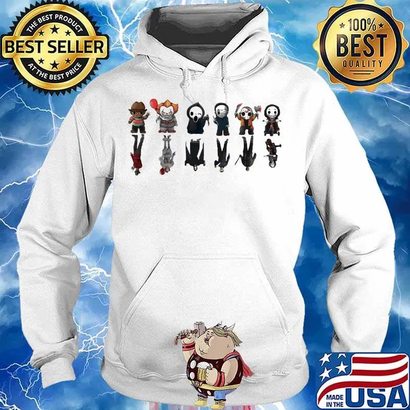 Halloween horror characters water reflection s Hoodie