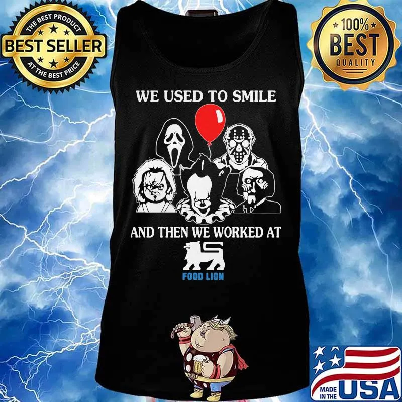 Halloween horror characters we used to smile and then we worked at food lion s Tank top