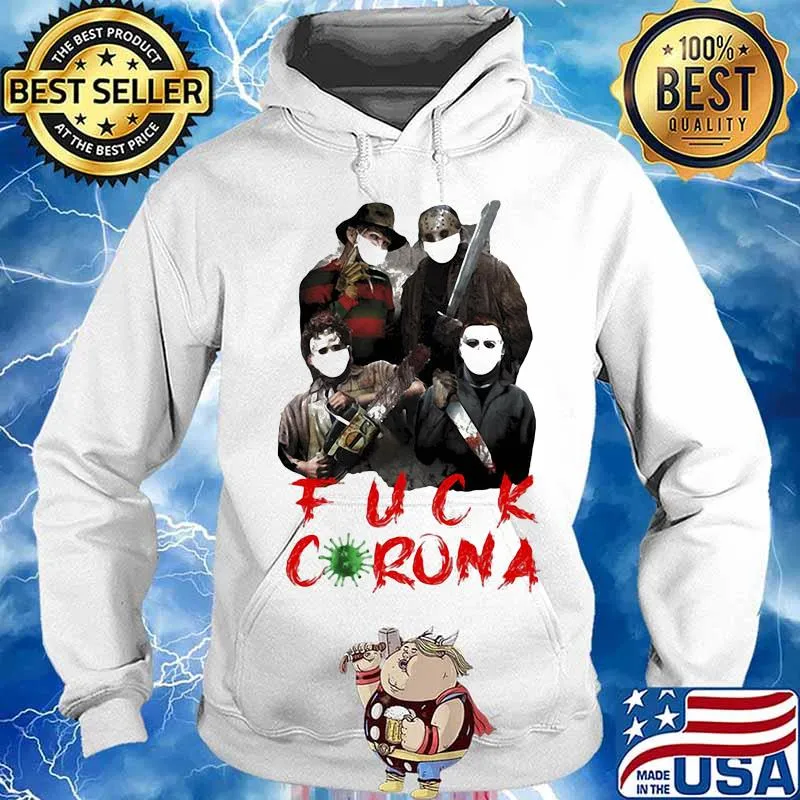 Halloween horror characters wear mask fuck coronavirus s Hoodie