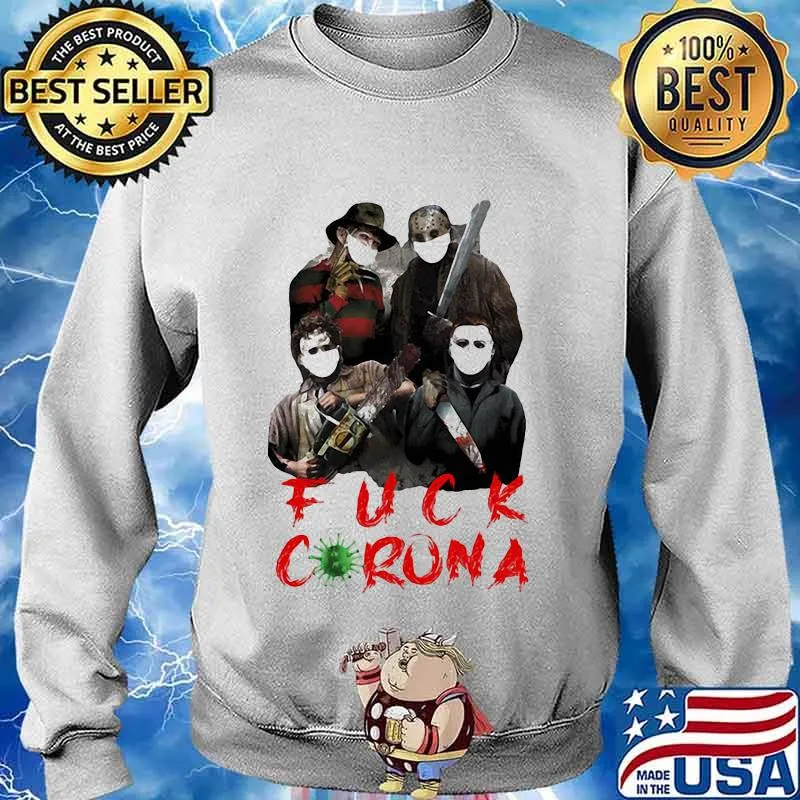 Halloween horror characters wear mask fuck coronavirus s Sweater