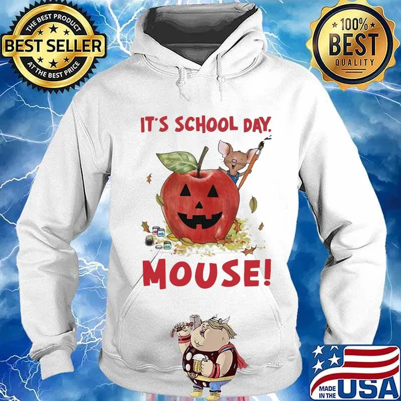 Halloween it's school day mouse apple s Hoodie