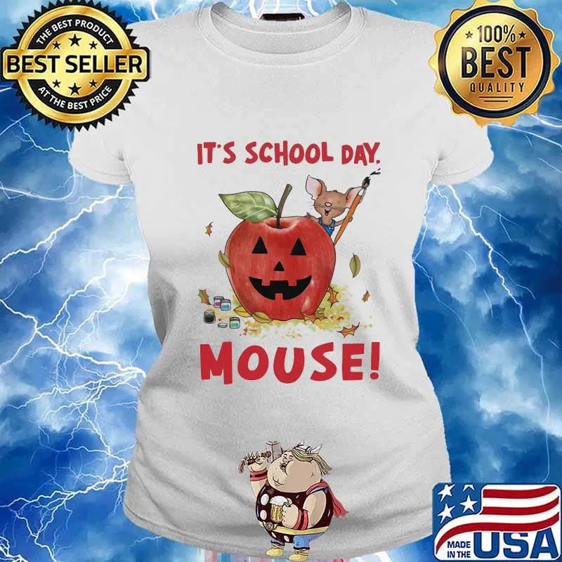 Halloween it's school day mouse apple s Ladies tee
