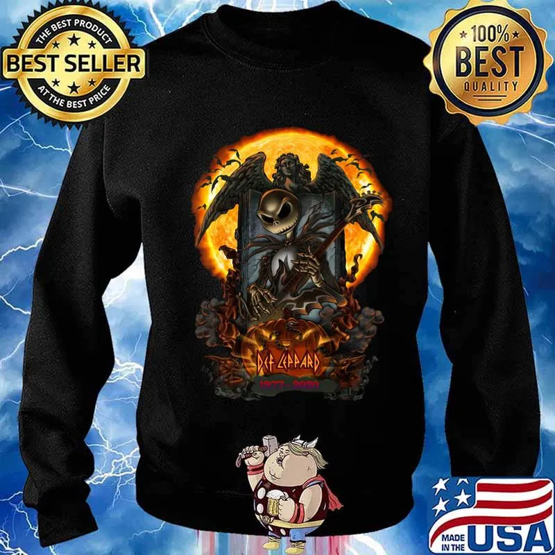 Halloween jack skellington def leppard 1977 2020 pumpkin s Sweater