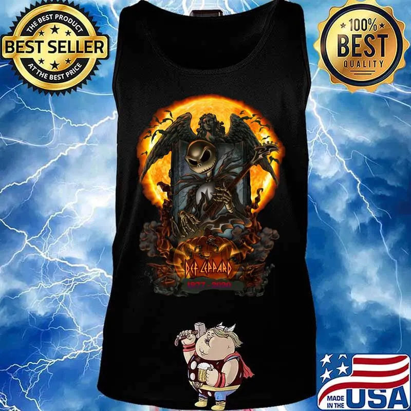 Halloween jack skellington def leppard 1977 2020 pumpkin s Tank top