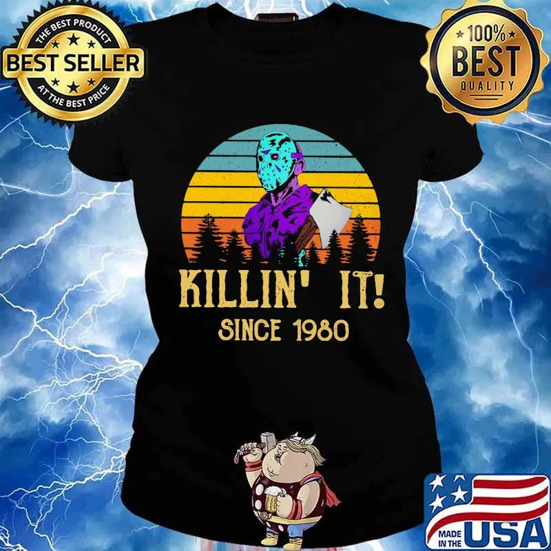Halloween jason voorhees killing it since 1980 vintage retro s Ladies tee
