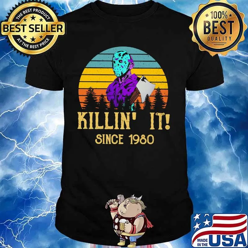 Halloween jason voorhees killing it since 1980 vintage retro shirt
