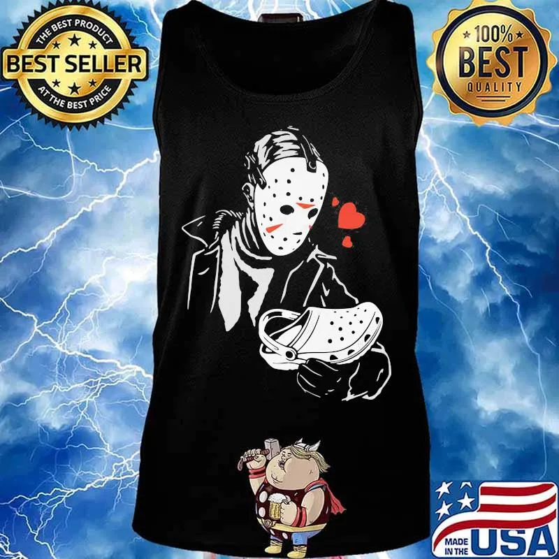Halloween jason voorhees love crocs hearts s Tank top