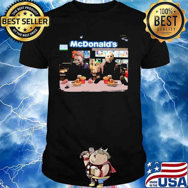 Halloween jason voorhees michael myers mcdonald's shirt
