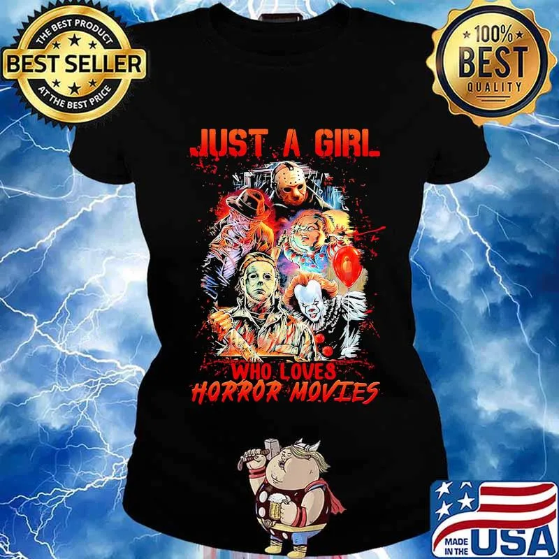 Halloween just a girl who loves horror movies s Ladies tee
