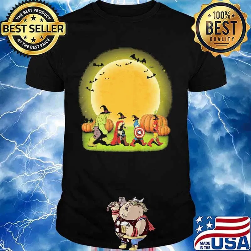 Halloween marvel heroes witch pumpkin moon shirt
