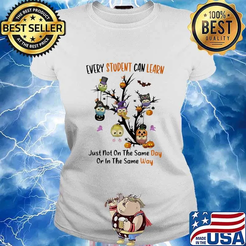 Halloween Owl Tree Every student can learn just not on the same day or in the same day s Ladies tee