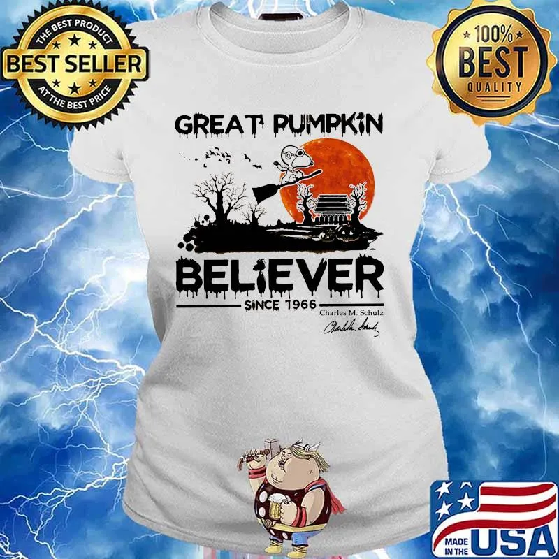 Halloween snoopy great pumpkin believer since 1966 signature sunset s Ladies tee