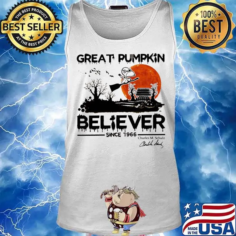 Halloween snoopy great pumpkin believer since 1966 signature sunset s Tank top