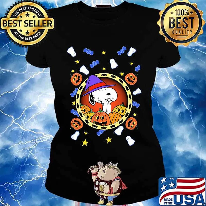 Halloween snoopy witch pumpkin s Ladies tee