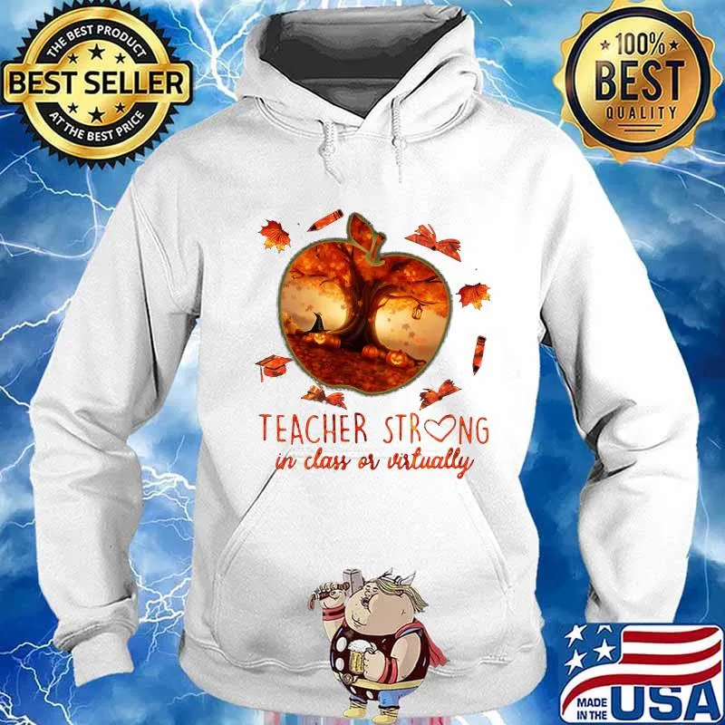 Halloween teacher strong in class or virtually apple s Hoodie