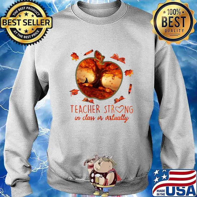 Halloween teacher strong in class or virtually apple s Sweater