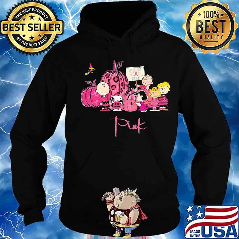 Halloween the peanuts warrior we're pink cancer awareness s Hoodie