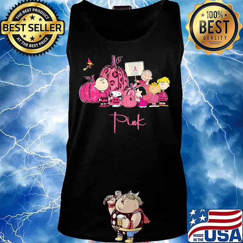 Halloween the peanuts warrior we're pink cancer awareness s Tank top