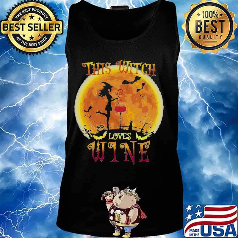 Halloween This witch loves wine s Tank top