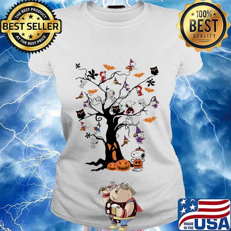 Halloween tree snoopy pumpkin s Ladies tee