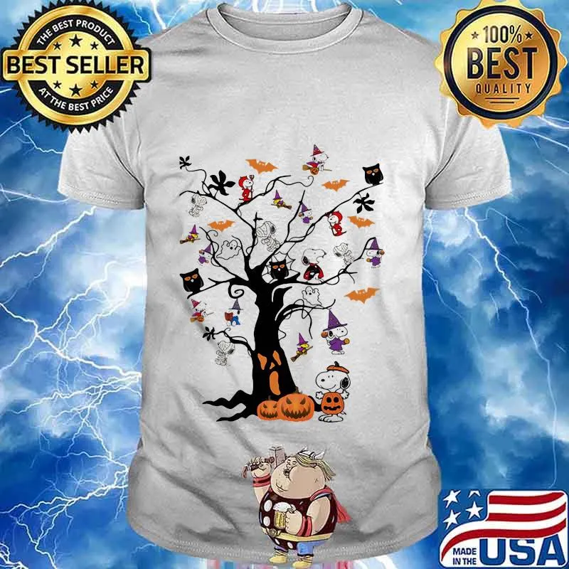 Halloween tree snoopy pumpkin shirt