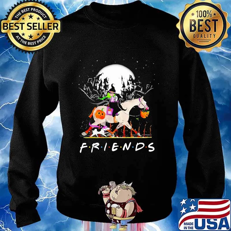 Halloween witch riding horse moon friends s Sweater