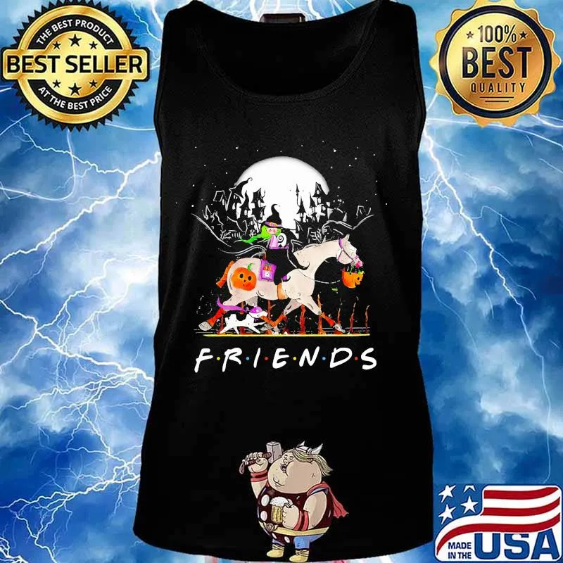 Halloween witch riding horse moon friends s Tank top