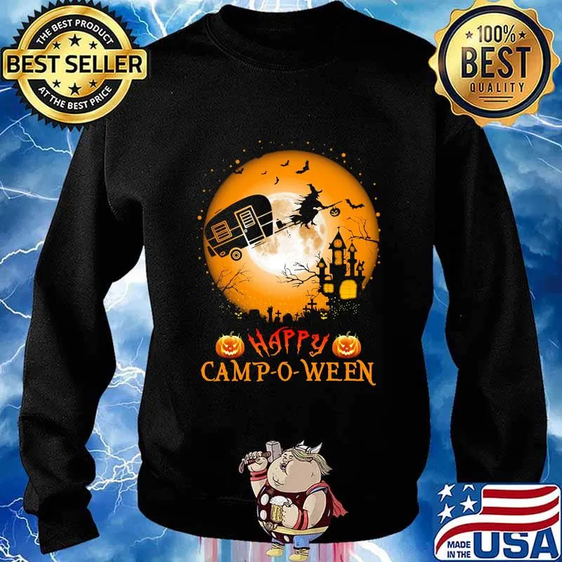 Happy camp-o-ween Halloween Camping Witch s Sweater