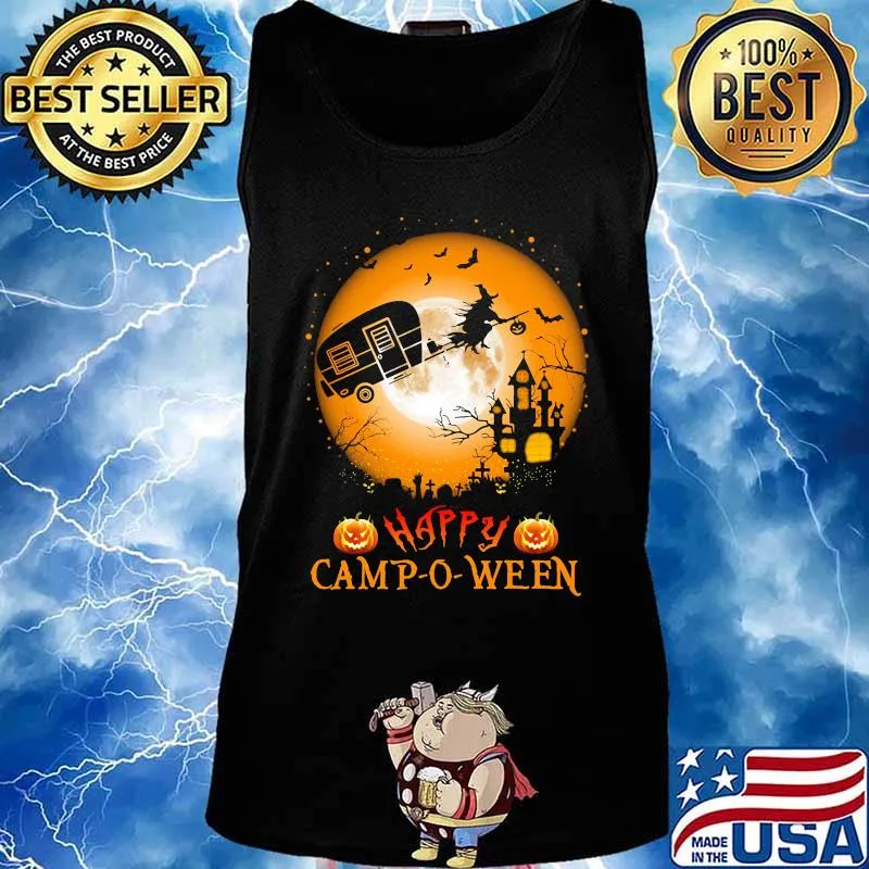 Happy camp-o-ween Halloween Camping Witch s Tank top