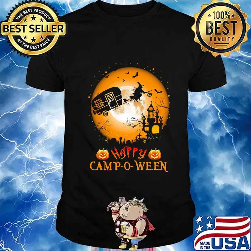Happy camp-o-ween Halloween Camping Witch shirt
