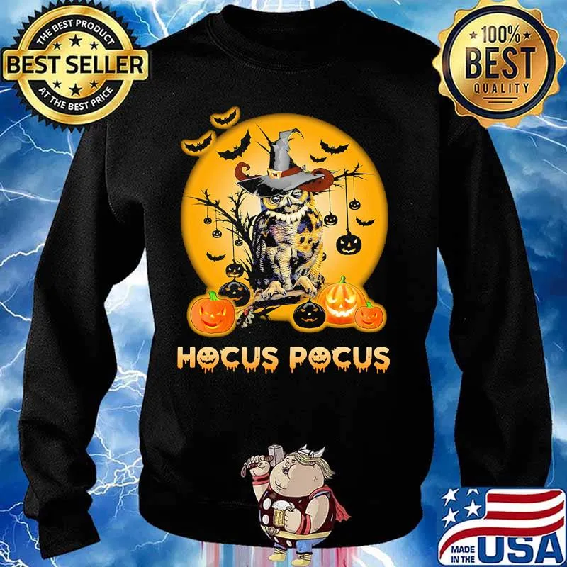 Happy halloween owl witch hocus pocus pumpkin s Sweater