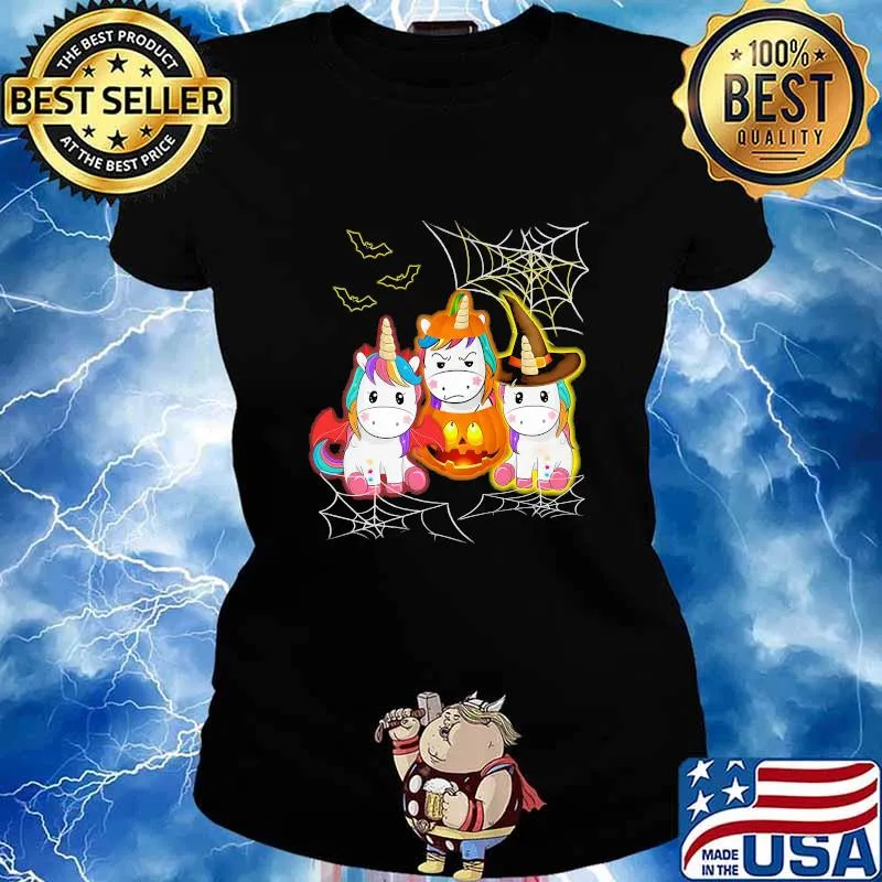 Happy halloween unicorn witch s Ladies tee