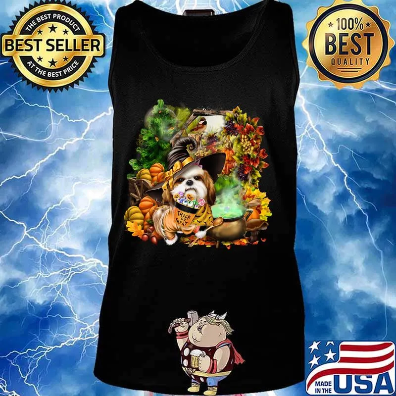 Happy halloween yorkie witch trick or treat s Tank top